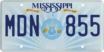 MS license plate MDN855