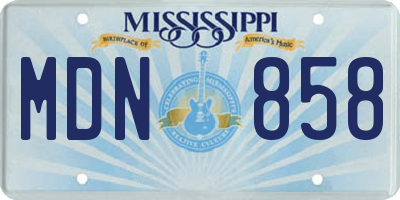 MS license plate MDN858
