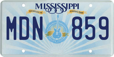 MS license plate MDN859