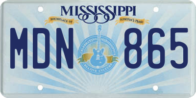 MS license plate MDN865