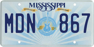 MS license plate MDN867