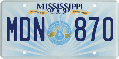 MS license plate MDN870