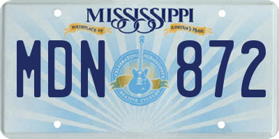 MS license plate MDN872