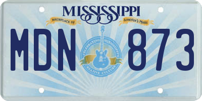 MS license plate MDN873