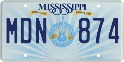 MS license plate MDN874