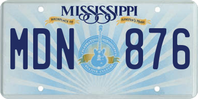 MS license plate MDN876