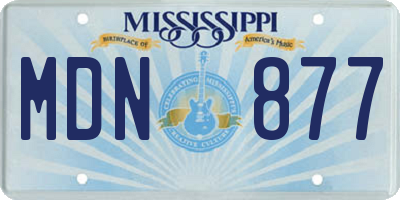 MS license plate MDN877