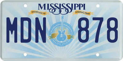 MS license plate MDN878