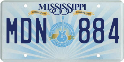 MS license plate MDN884