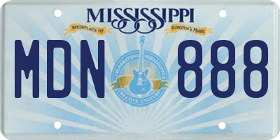 MS license plate MDN888
