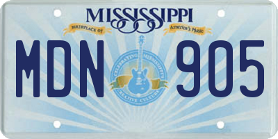 MS license plate MDN905
