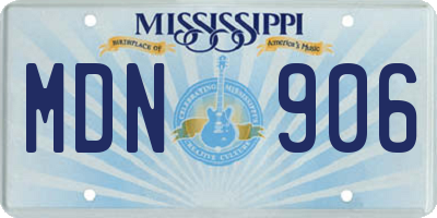 MS license plate MDN906