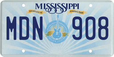 MS license plate MDN908