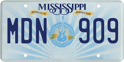 MS license plate MDN909
