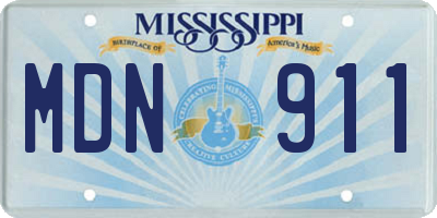 MS license plate MDN911