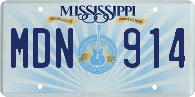MS license plate MDN914