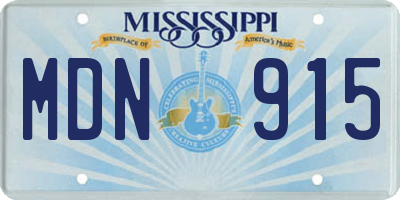 MS license plate MDN915