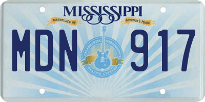MS license plate MDN917