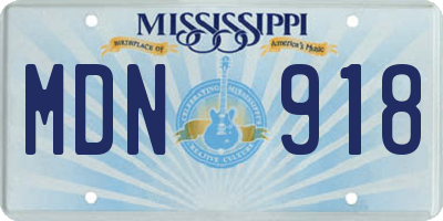 MS license plate MDN918