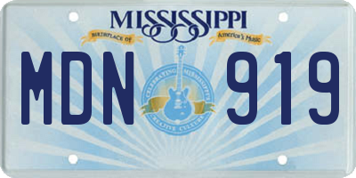 MS license plate MDN919