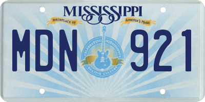MS license plate MDN921