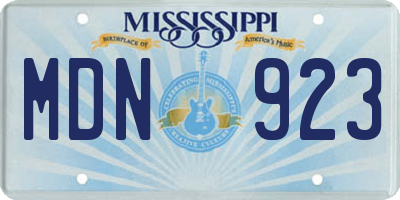 MS license plate MDN923