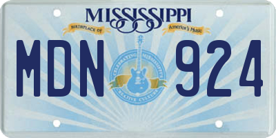 MS license plate MDN924