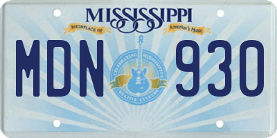MS license plate MDN930
