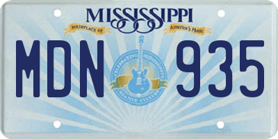 MS license plate MDN935