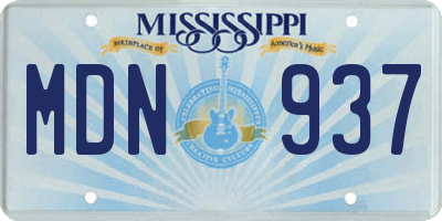 MS license plate MDN937
