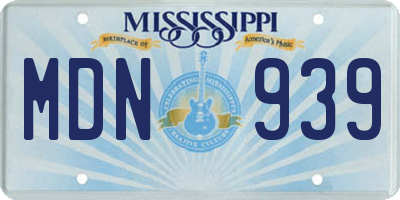 MS license plate MDN939