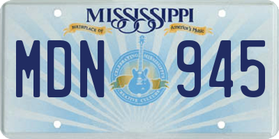 MS license plate MDN945
