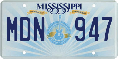MS license plate MDN947