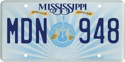MS license plate MDN948