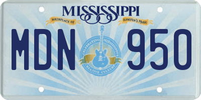 MS license plate MDN950