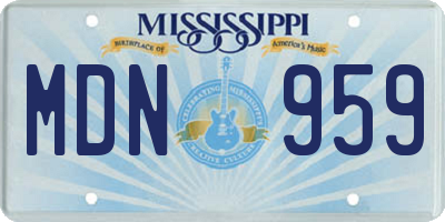 MS license plate MDN959