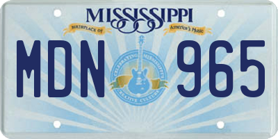 MS license plate MDN965