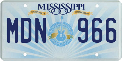 MS license plate MDN966
