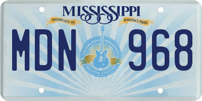 MS license plate MDN968