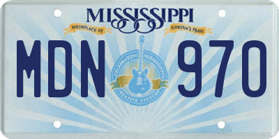 MS license plate MDN970