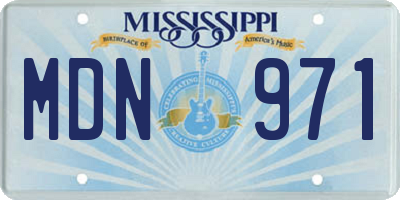 MS license plate MDN971