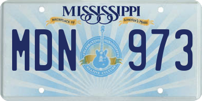 MS license plate MDN973