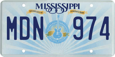 MS license plate MDN974