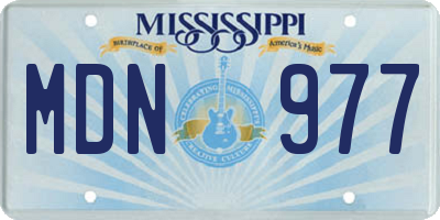 MS license plate MDN977