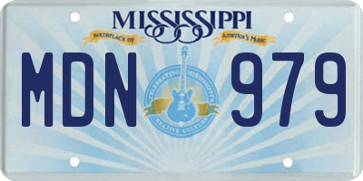 MS license plate MDN979