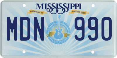 MS license plate MDN990