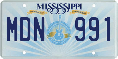 MS license plate MDN991