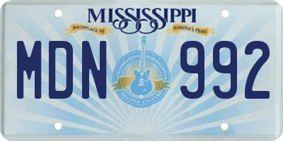 MS license plate MDN992