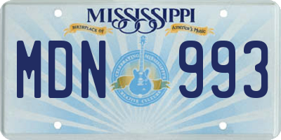 MS license plate MDN993