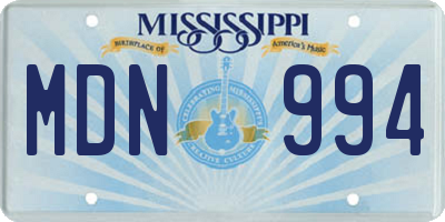 MS license plate MDN994